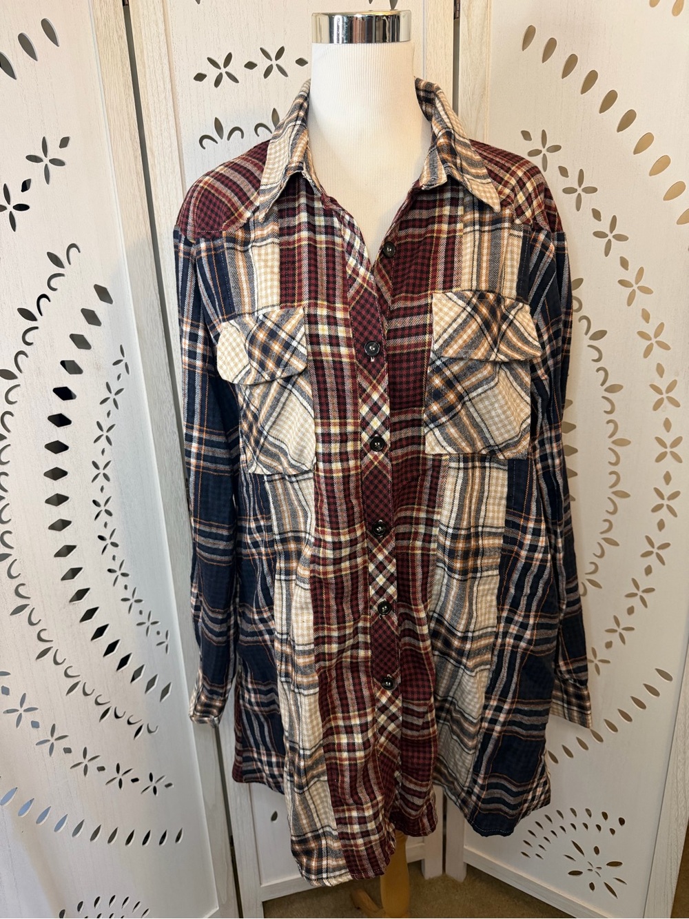 Women’s Mixed Plaid Flannel Tunic